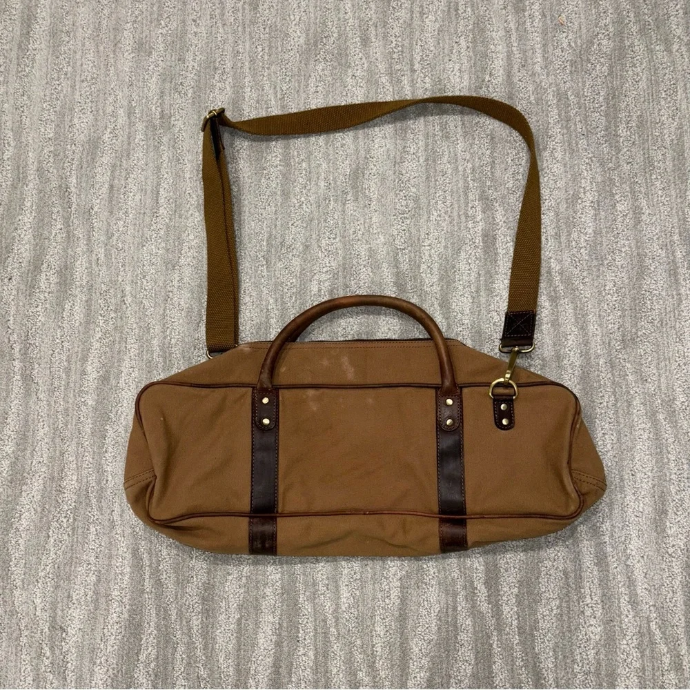 Aaron Leather Goods Canvas And Leather Messenger Bag - Picture 2 of 7